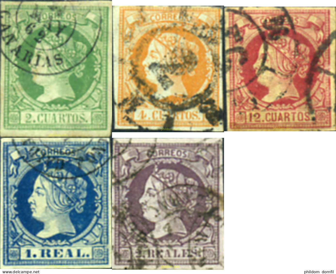 365722 USED ESPAÑA 1860 ISABEL II - Unused Stamps