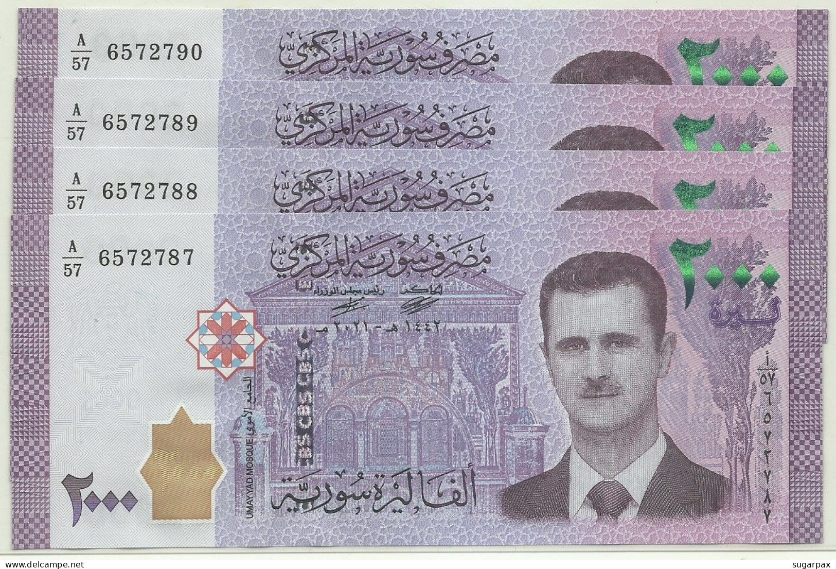 Syria - 4 X 2000 Syrian Pounds - 2021 / AH 1442 - Pick 117.NEW - Unc. - Serie A/57 - 2.000 - Syrië