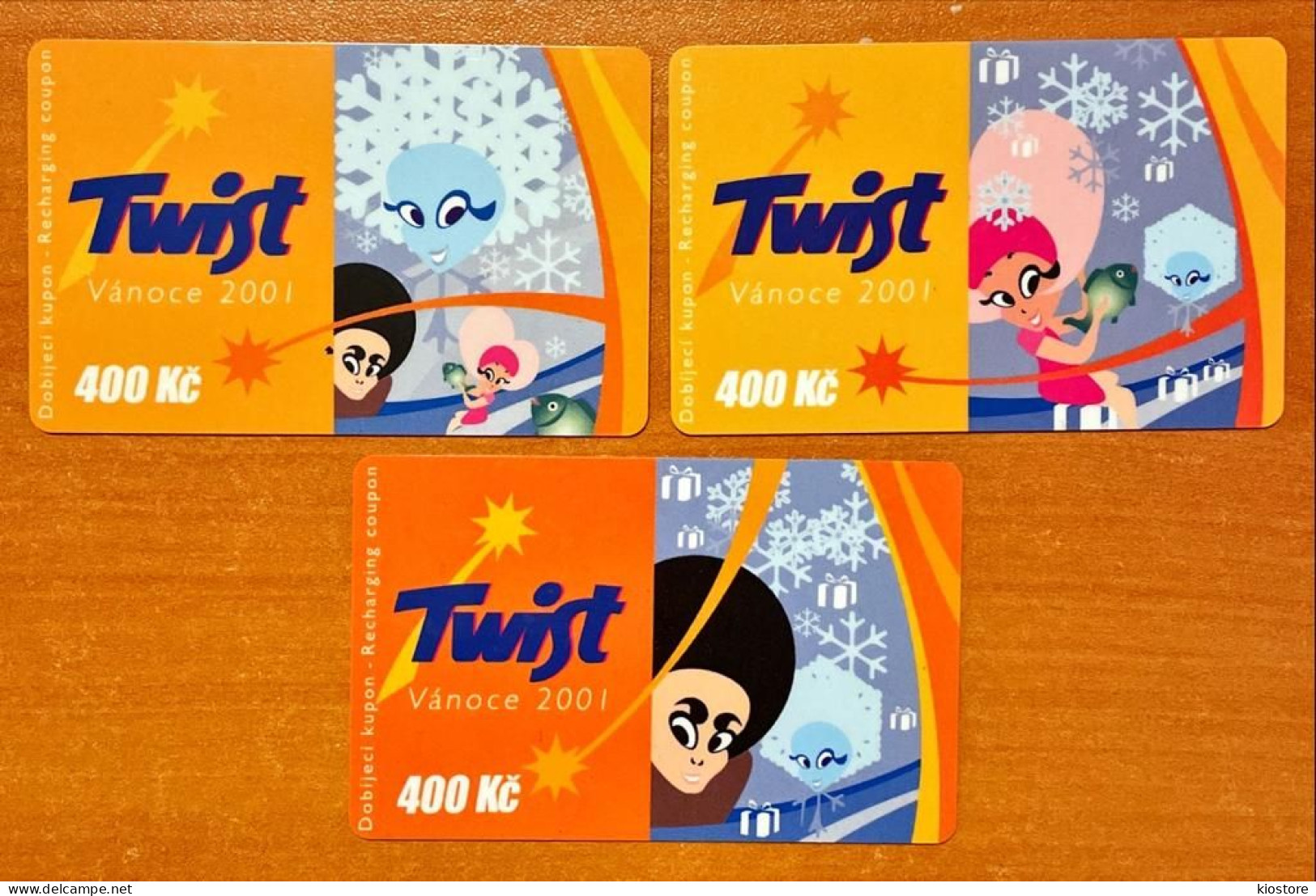 Twist 3 Different Phonecards - Operadores De Telecom