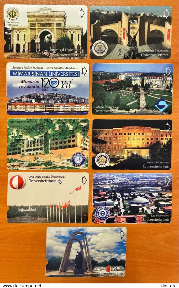 9 Different Phonecards - Universities Theme - Advertising