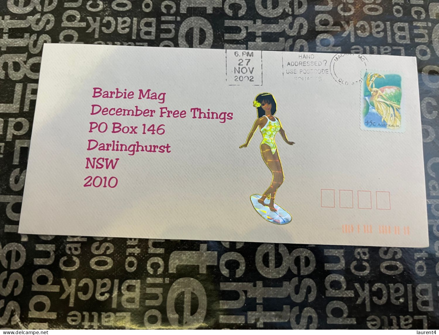 14-1-2024 (1 X 11) 1 Letter Posted Within Australia - Decorated Envelope (to Barbie Magazine) Decorated - Lettres & Documents