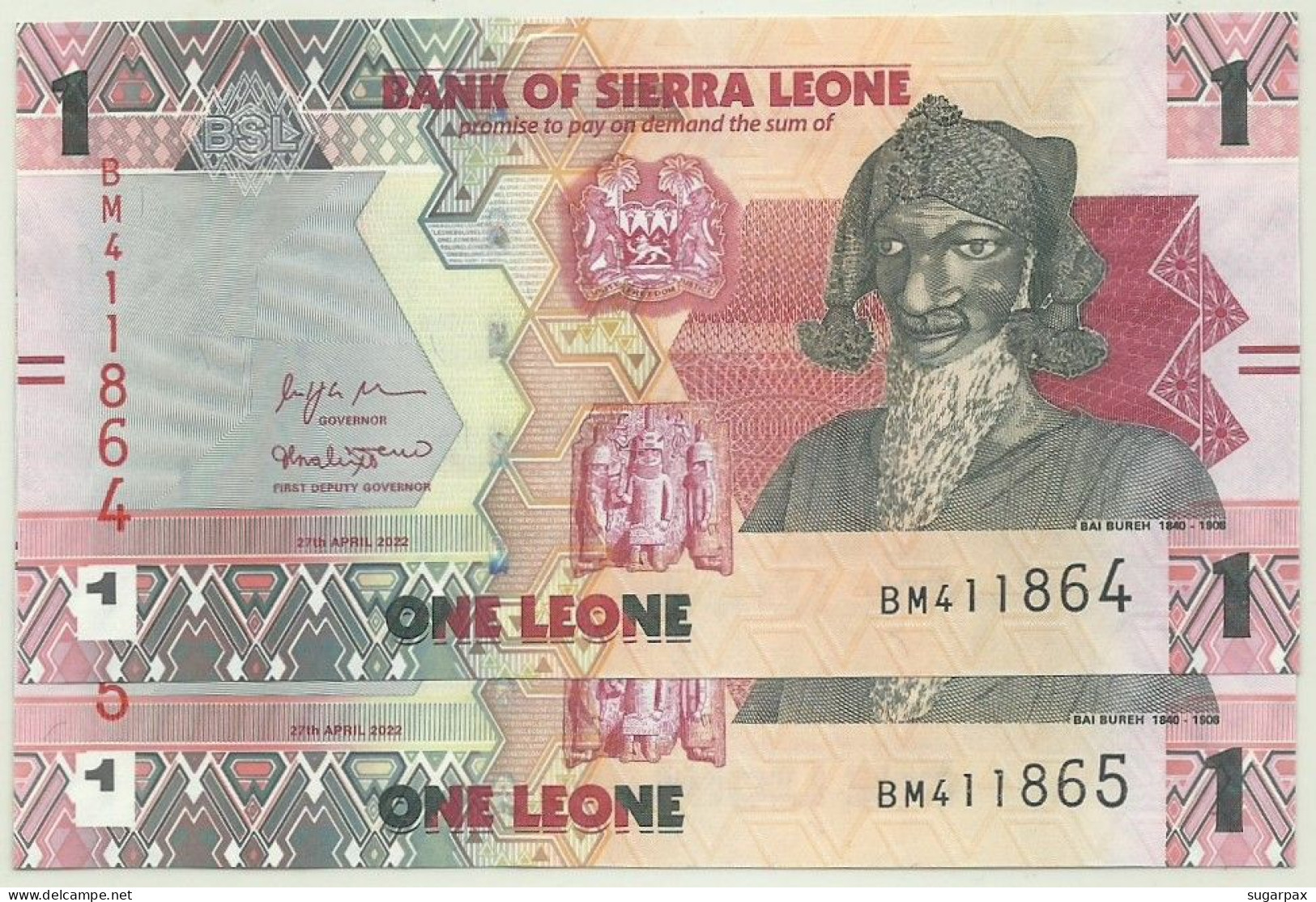 Sierra Leone - 2 X 1 Leone - 2022 - Pick: 34.NEW - Unc. - Serie BM - Sierra Leone