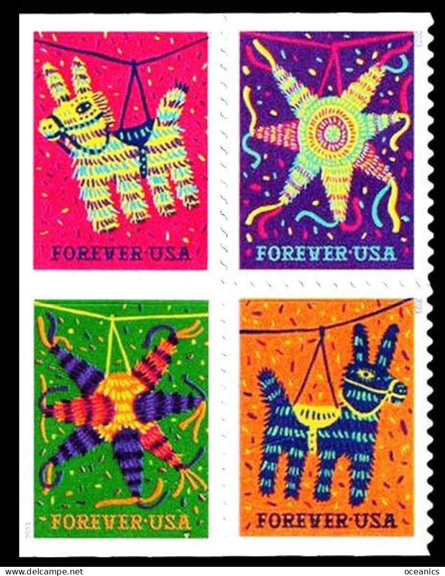 Etats-Unis / United States (Scott No.5815a - Pinatas) [**] MNH Bloc Of 4 - Unused Stamps