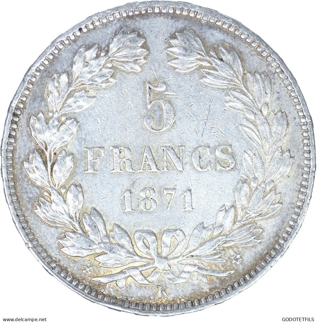 Troisième République- 5 Francs Cérès-1871 Bordeaux - 5 Francs