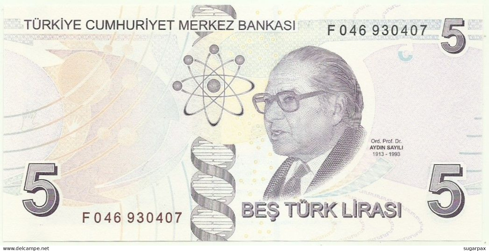 Turkey - 5 Lira - 2009 ( Prefix F = 2022 ) - P 222.f - Unc. - Serie F 046 - President Kemal Atatürk - Turquie