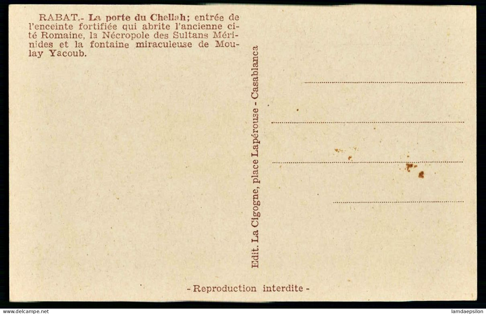 A66  MAROC CPA RABAT - LA PORTE DU CHELLAH - Collezioni E Lotti