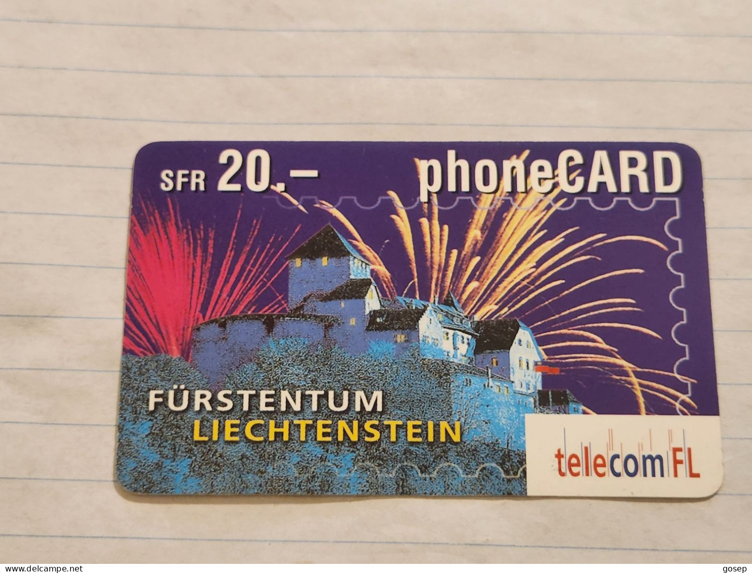 LIECHTENSTEIN-(LI-01B)-Fürstentum-Vaduz Castle-(24)-(415-525-5592-8916)-(20FRANK)-tirage-50.000-used Card - Liechtenstein