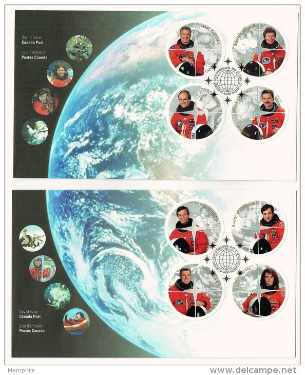 2003   Canadian Astronauts  Sc 1999a-h  From Booklet On 2 FDCs - 2001-2010