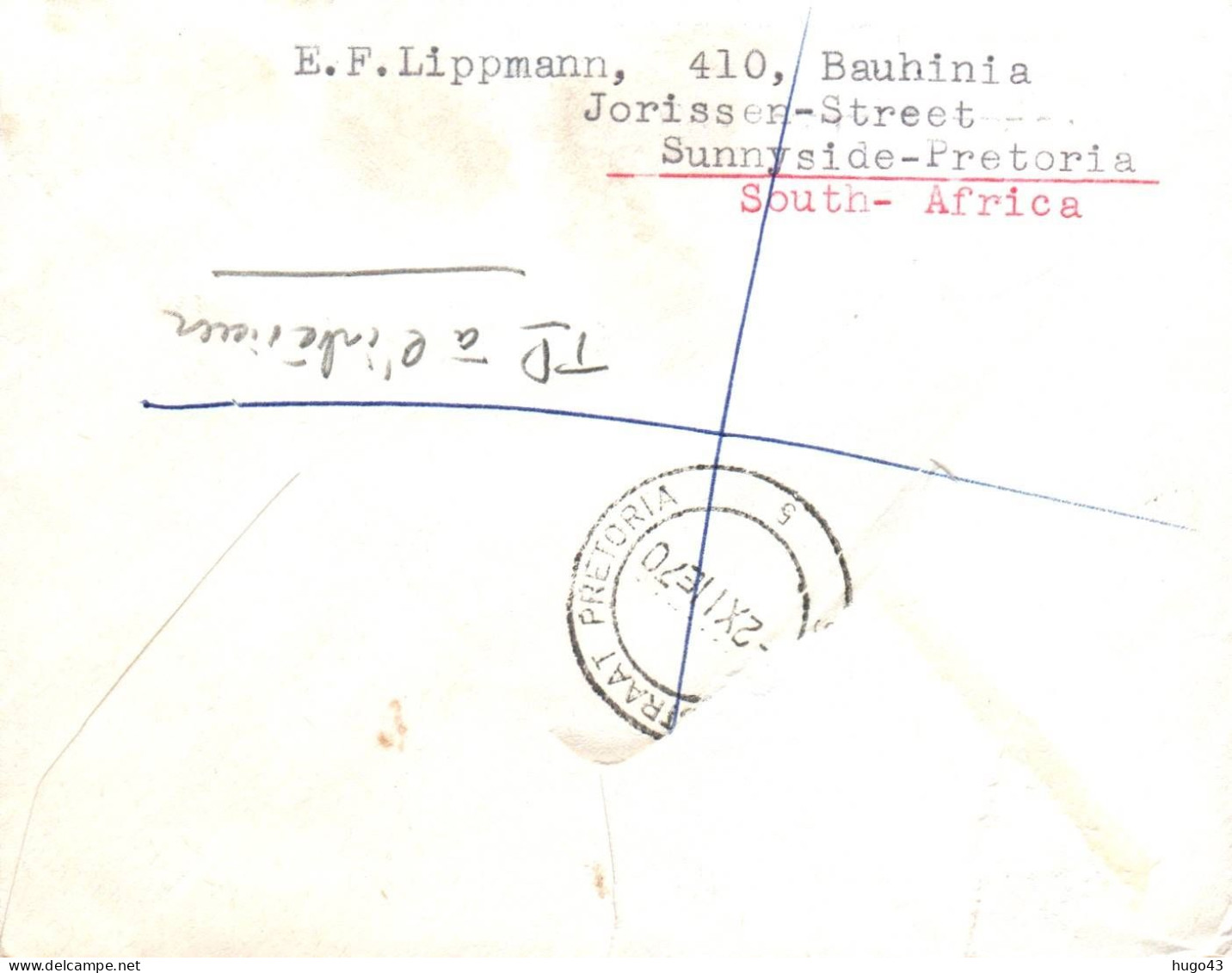 ENVELOPPE RECOMMANDEE DE PRETORIA POUR PARIS EN 1970 - BEAUX TIMBRES ET VIGNETTES OF CHRISTMAS - Lettres & Documents