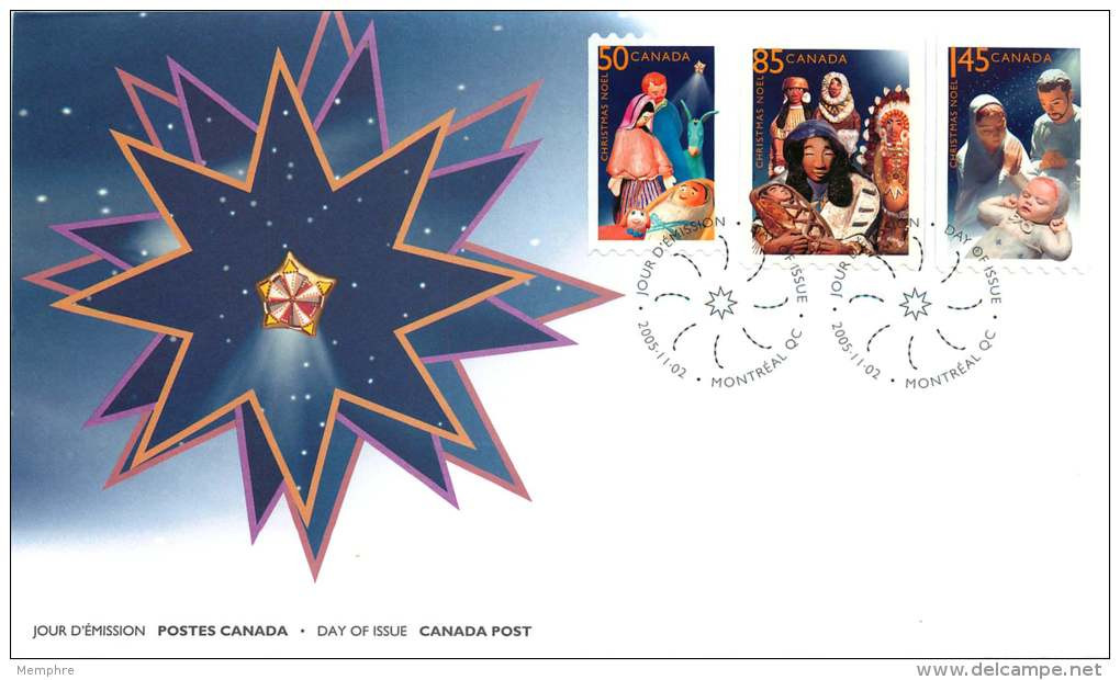 2005   Christmas Issue: Crèches  Sc 2125-7  On Single FDC - 2001-2010
