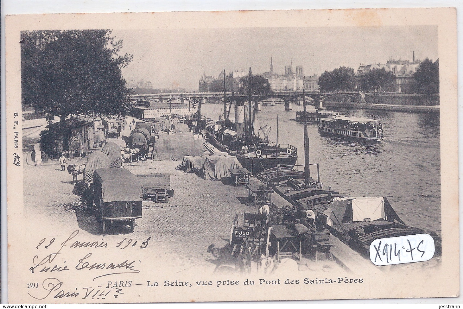 PARIS- LA SEINE- VUE PRISE DU PONT DES SAINTS-PERES - La Seine Et Ses Bords