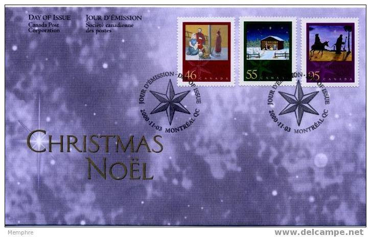 2000  FDC Noël  Série Complète  Sc 1873-5 - 2001-2010