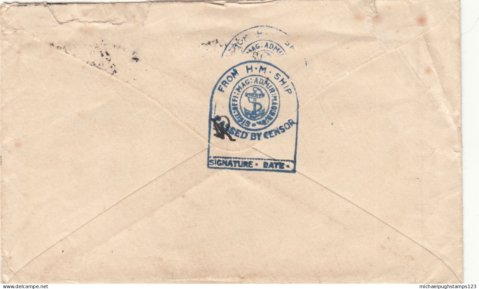 G.B. / W.W.2 Royal Navy Censorship / Ship Mail