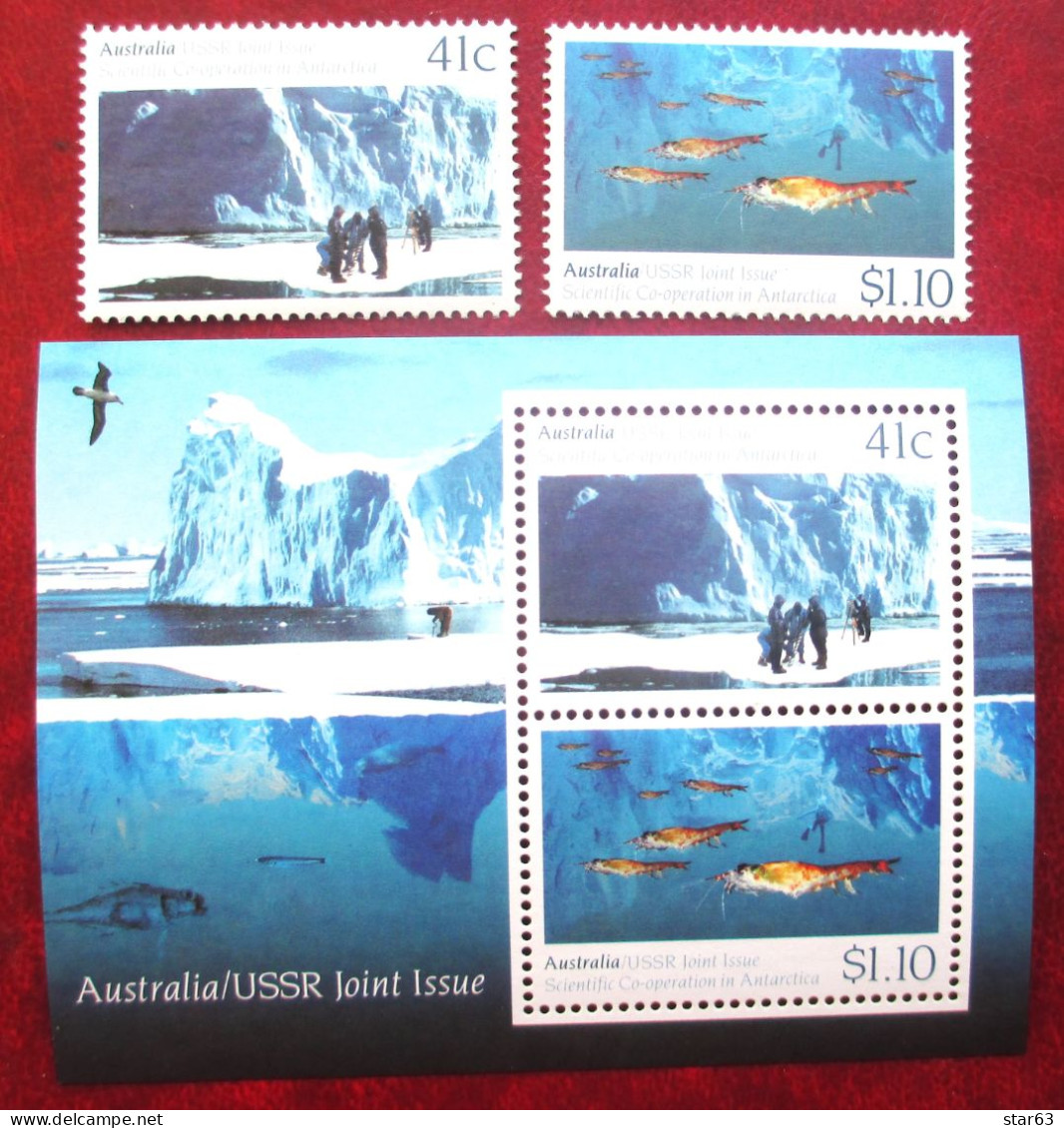Australia  1990  Antarctica  Joint Issue With  Russia 2 V +S/S  MNH - Otros & Sin Clasificación