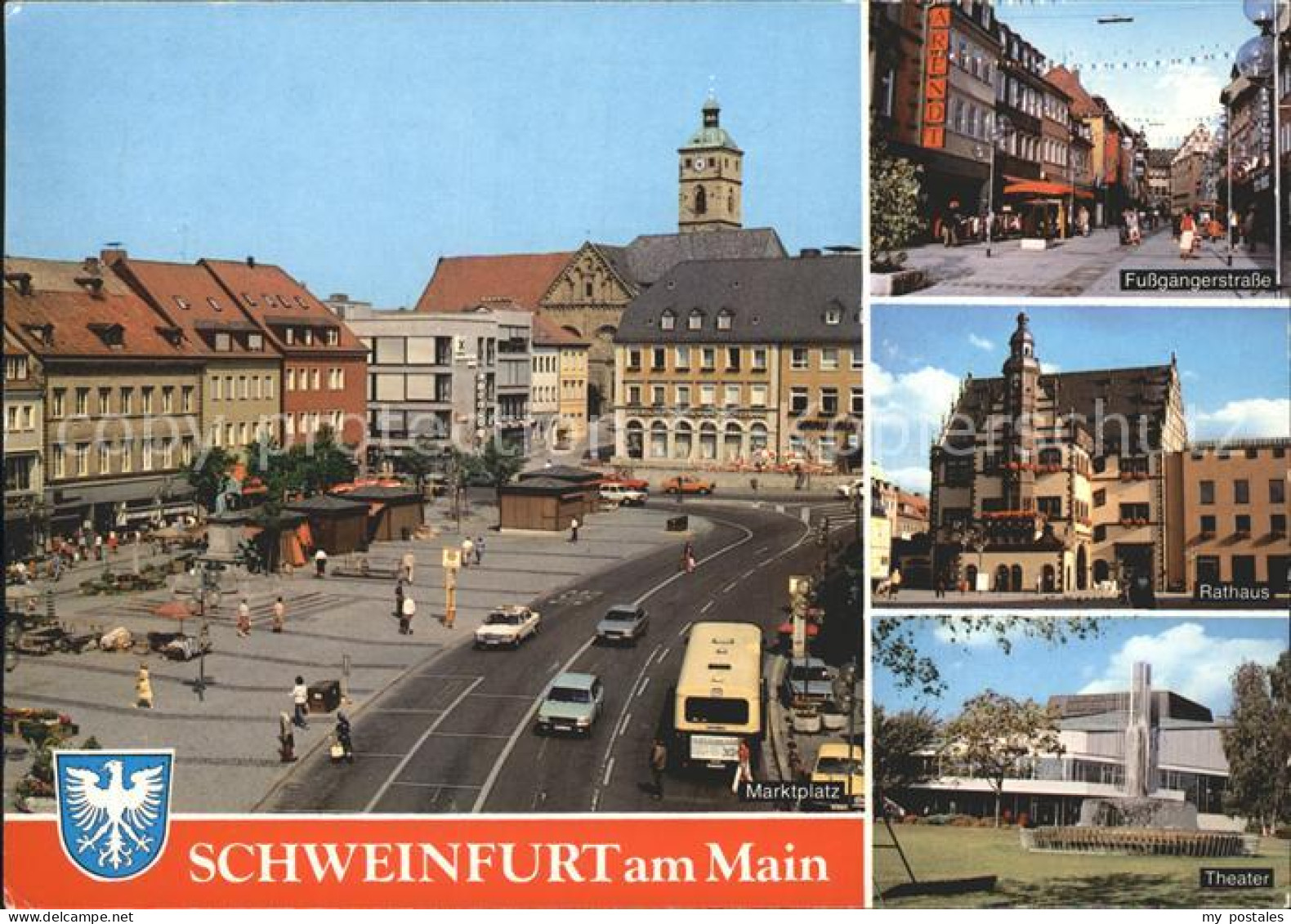 72303773 Schweinfurt Fussgaengerstrasse Marktplatz Rathaus Theater Schweinfurt - Schweinfurt