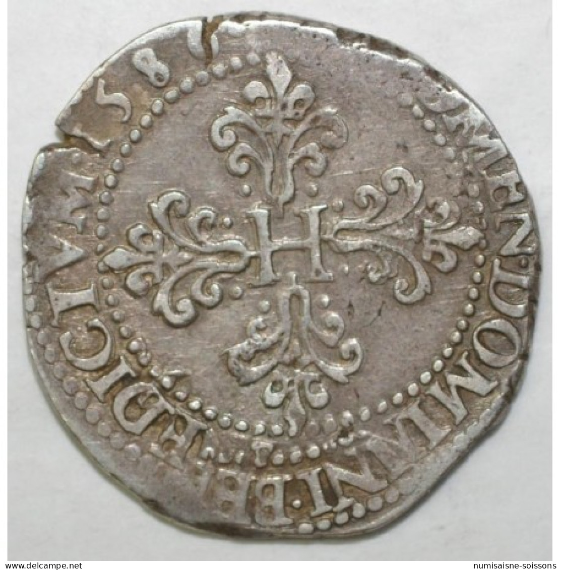 Dup 1130 - HENRI III - FRANC AU COL PLAT 1586 B - TB + - 1574-1589 Enrique III