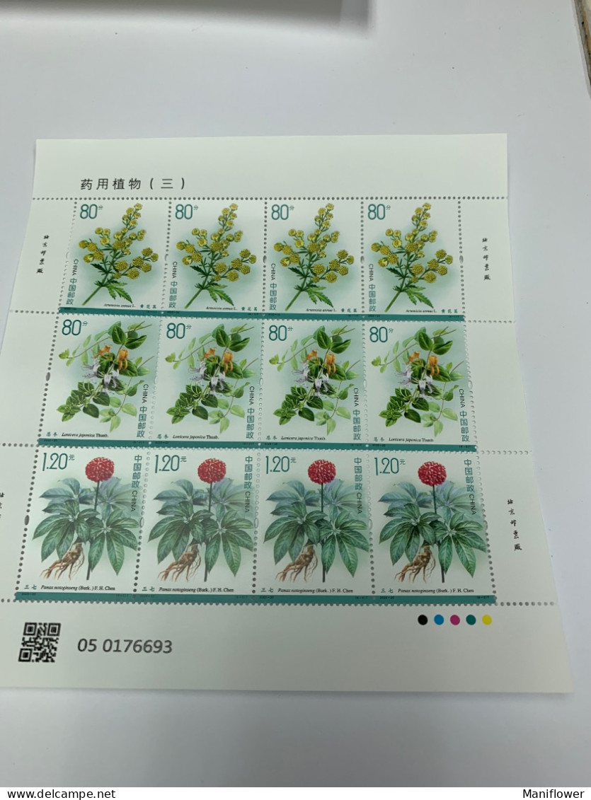 China Stamp MNH Sheet 2023 Medical Plants Whole Sheets - Luftpost