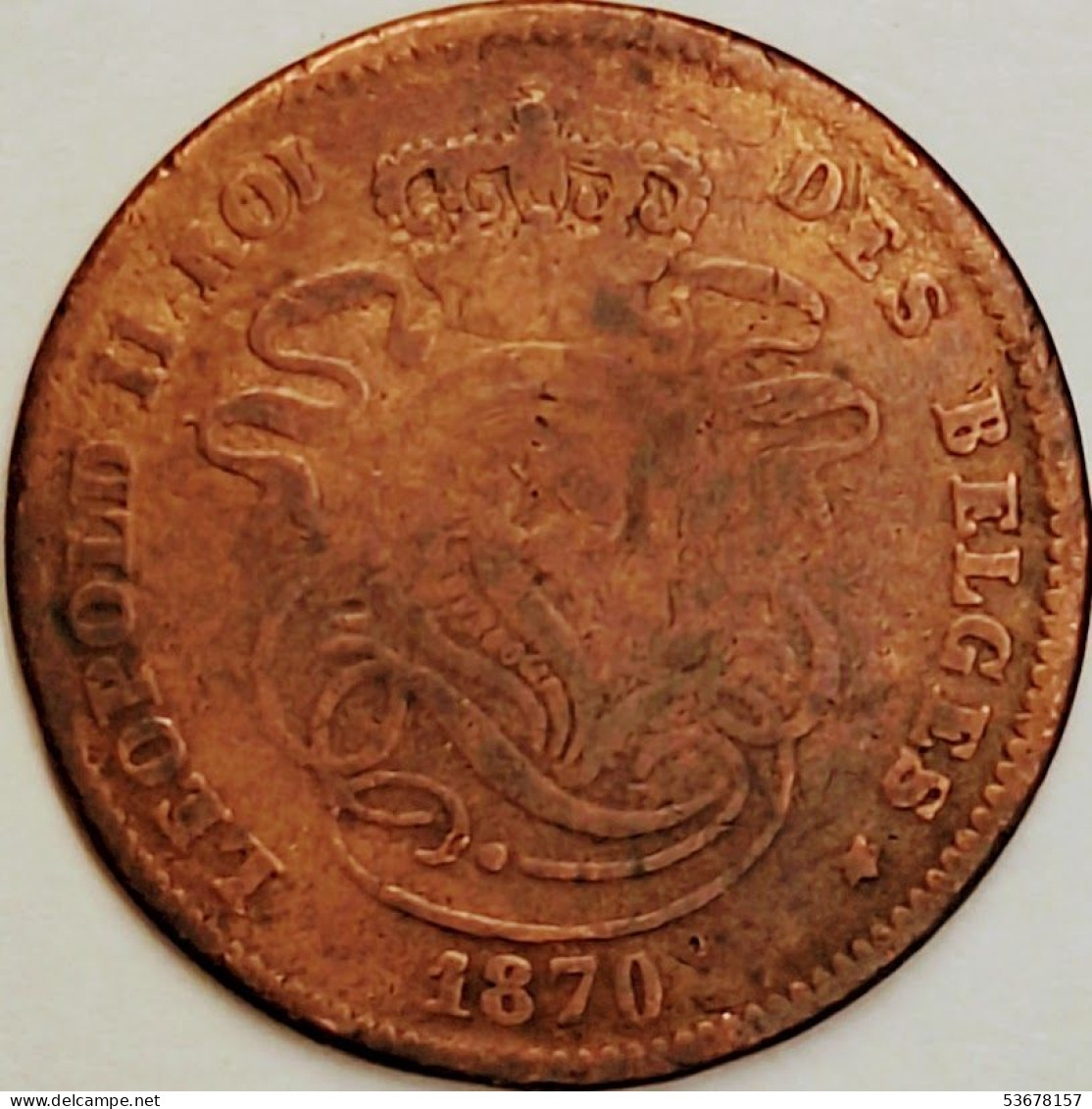 Belgium - 2 Centimes 1870, KM# 35.1 (#3079) - 2 Cent