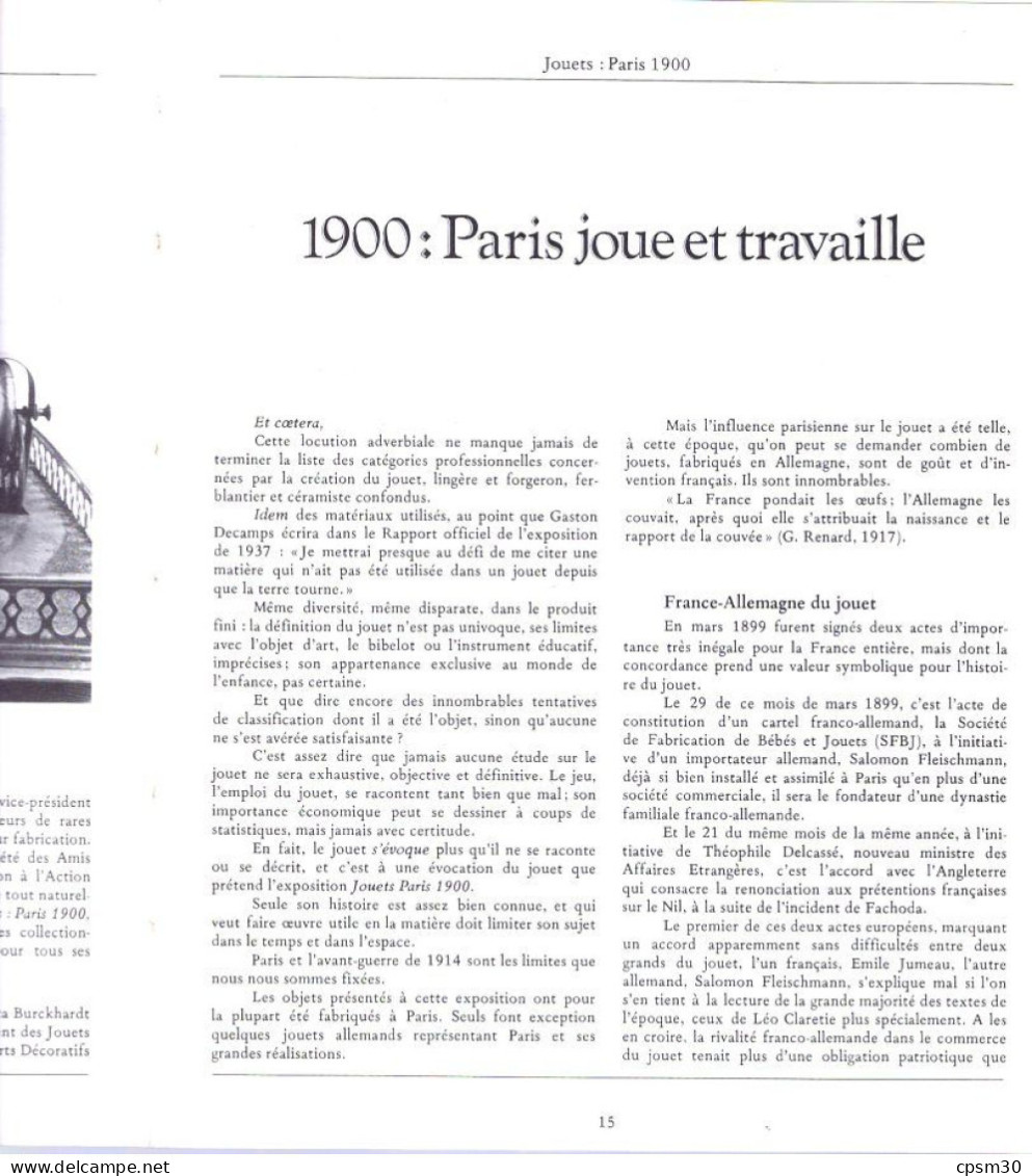 Livre, JOUETS, PARIS 1900, Mairies Du X E Et XIII E Arrondissement 1985 - Jeux De Société