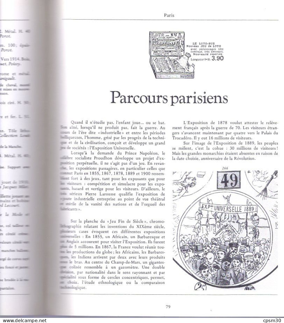 Livre, JOUETS, PARIS 1900, Mairies du X e et XIII e arrondissement 1985