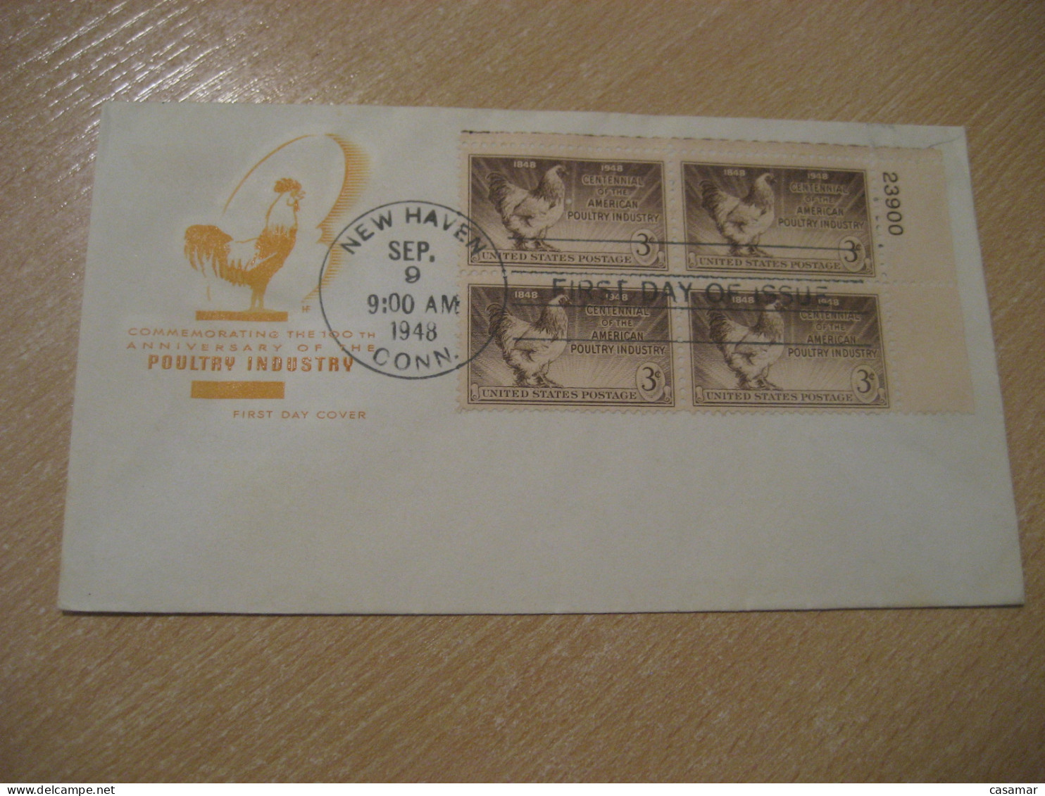 NEW HAVEN 1948 Poultry Industry Farming Volaille FDC Cancel Cover Bloc USA Farm Agriculture - Ferme
