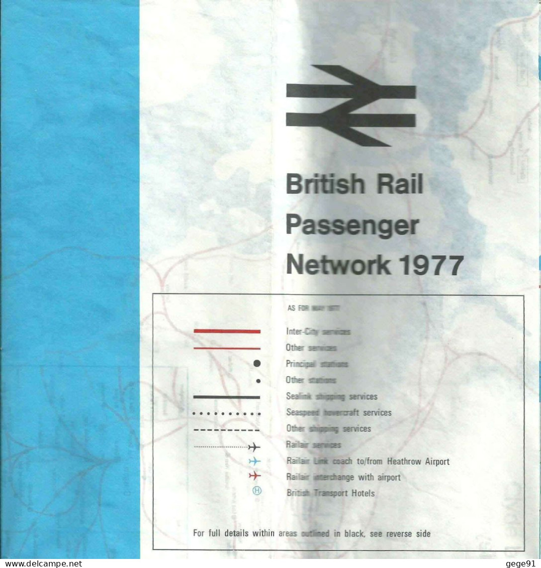 Plan Du Réseau Ferré Britanique - 1977 - Europe