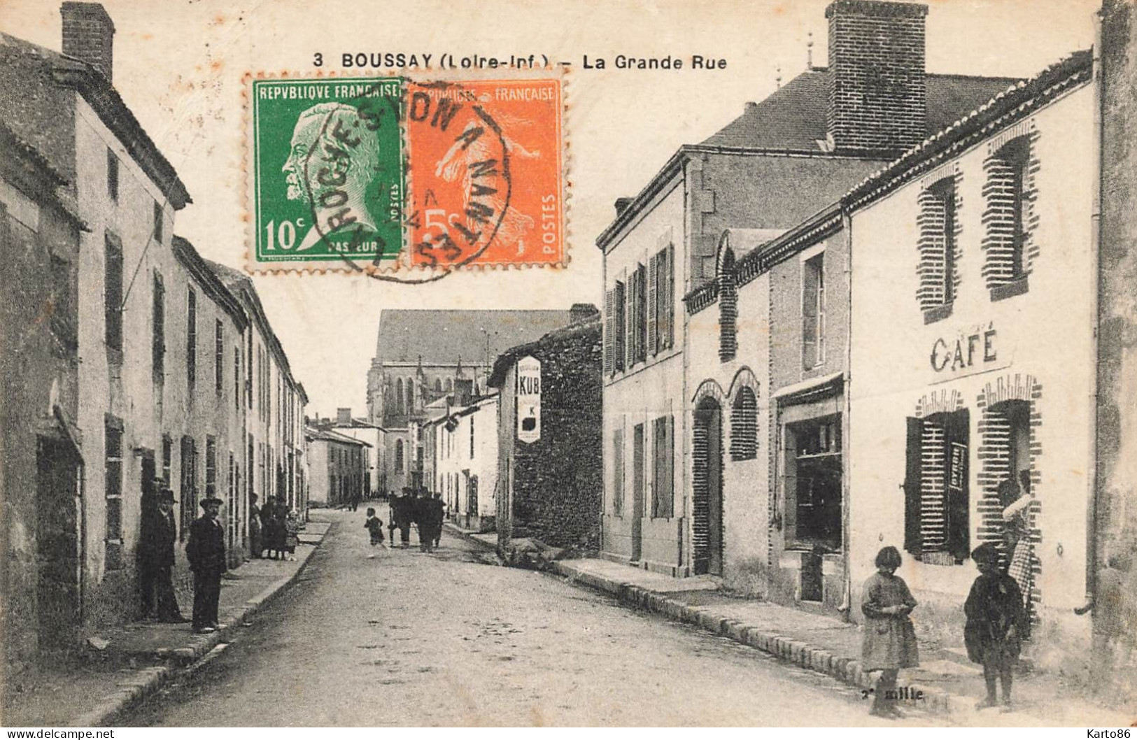 Boussay * Café , La Grande Rue * Enfants Villageois - Boussay