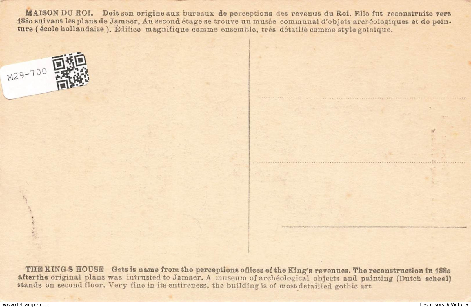 BELGIQUE - Bruxelles - Maison Du Roi - Carte Postale Ancienne - Other & Unclassified