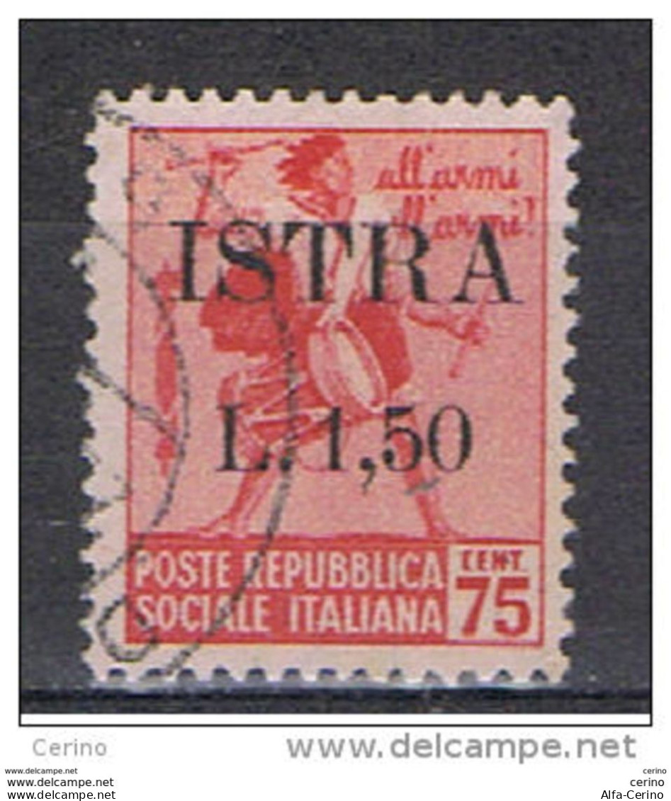 OCCUPAZIONE  JUGOSLAVA  ISTRIA:  1945  SOPRASTAMPATO  -  £. 1,50/75 C.  ROSA  US. -  SASS. 28 - Joegoslavische Bez.: Istrië