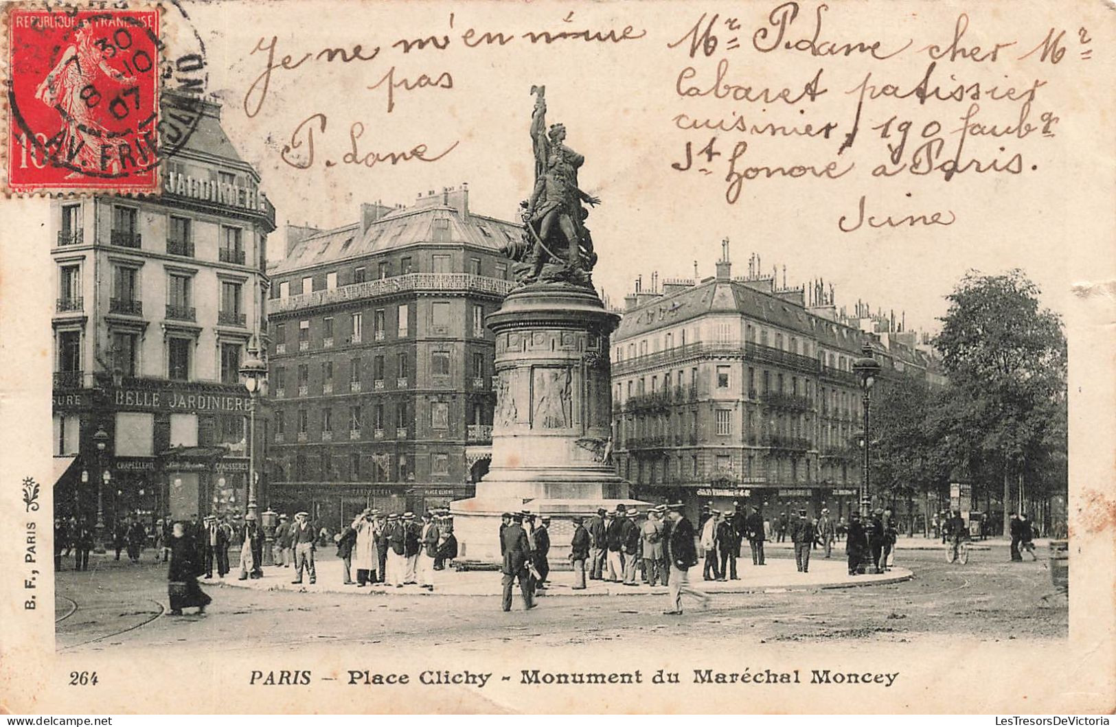 FRANCE - Paris - Place Clichy - Monument Du Maréchal Moncey - Carte Postale Ancienne - Markten, Pleinen