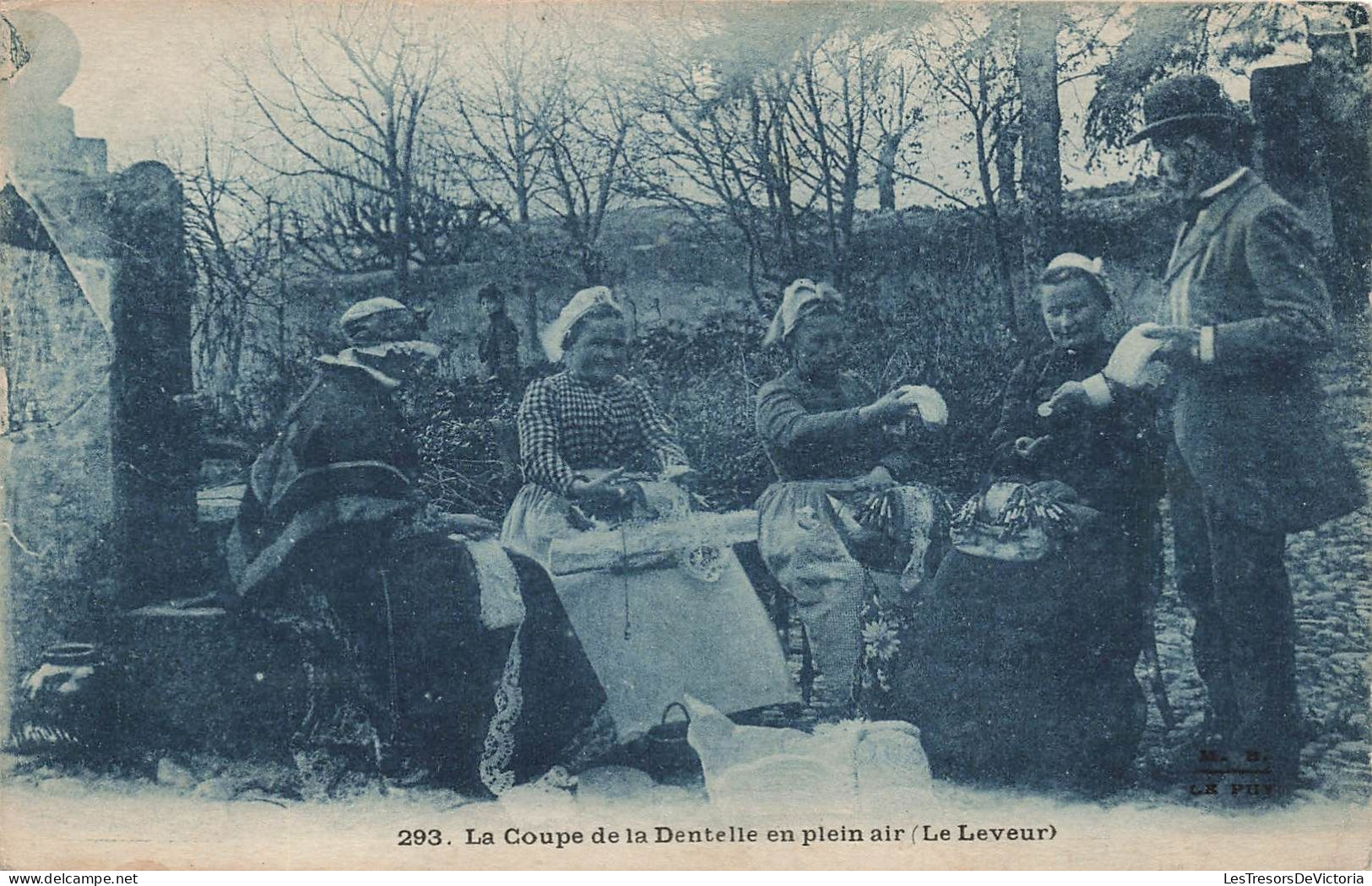 METIERS - La Coupe De La Dentelle En Plein Air (Le Leveur) - Animé - Carte Postale Ancienne - Sonstige & Ohne Zuordnung