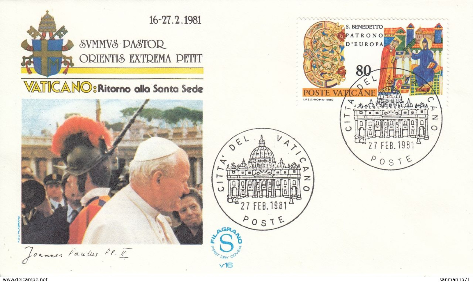 VATICAN Cover 2-110,popes Travel 1981 - Covers & Documents