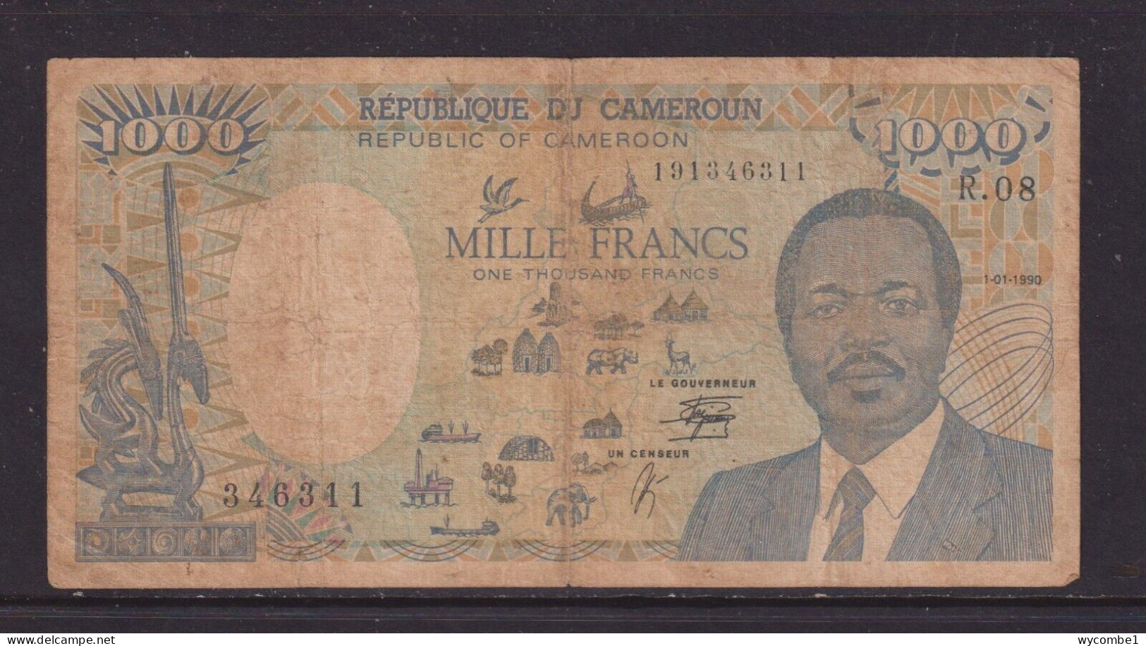 CAMEROON - 1990 1000 Francs Circulated Note - Cameroon