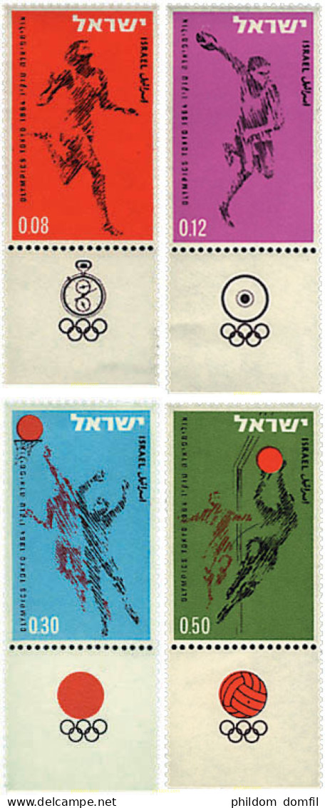 216694 HINGED ISRAEL 1964 18 JUEGOS OLIMPICOS VERANO TOKIO 1964 - Neufs (sans Tabs)