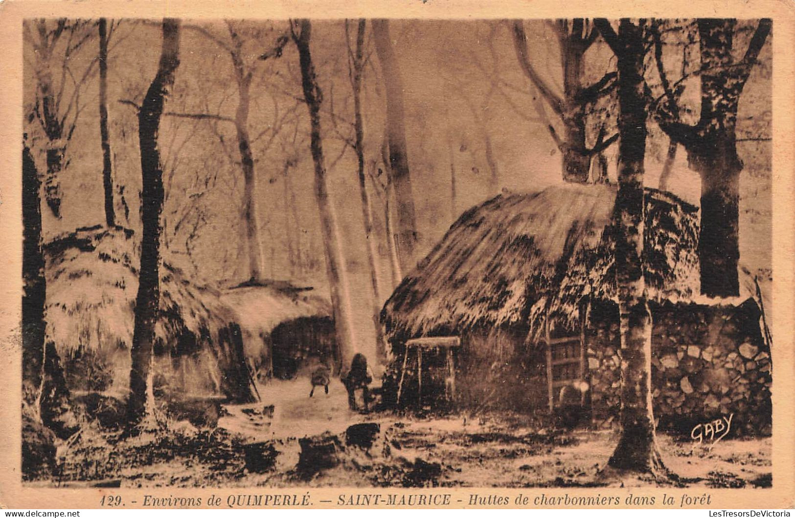 FRANCE - Environs De Quimperlé - Saint Maurice - Huttes De Charbonniers Dans La Forêt - Carte Postale Ancienne - Quimperlé