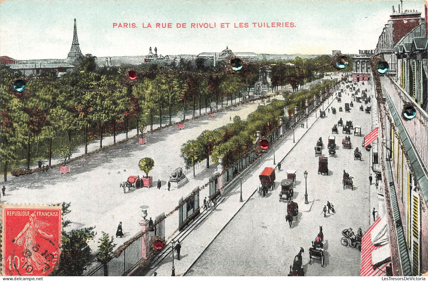 FRANCE - Paris - La Rue De Rivoli Et Les Tuileries - Colorisé - Carte Postale Ancienne - Other Monuments