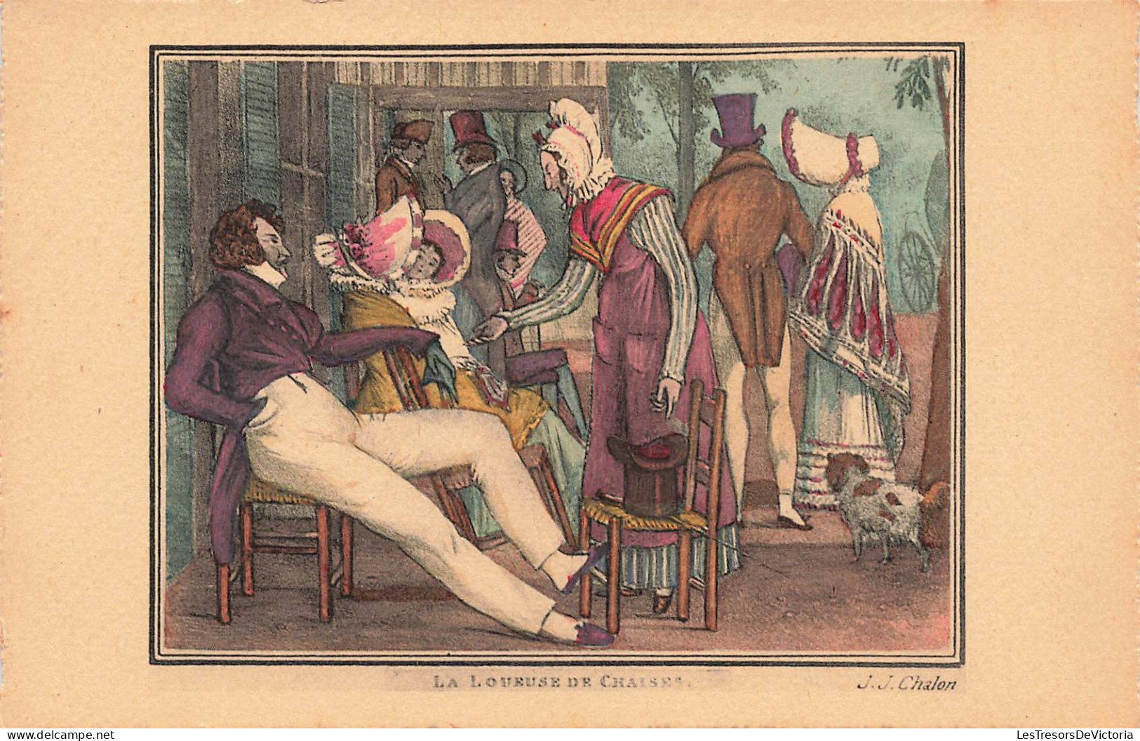 PEINTURES & TABLEAUX - La Loueuse De Chaises - J.J Chalon - Carte Postale Ancienne - Malerei & Gemälde