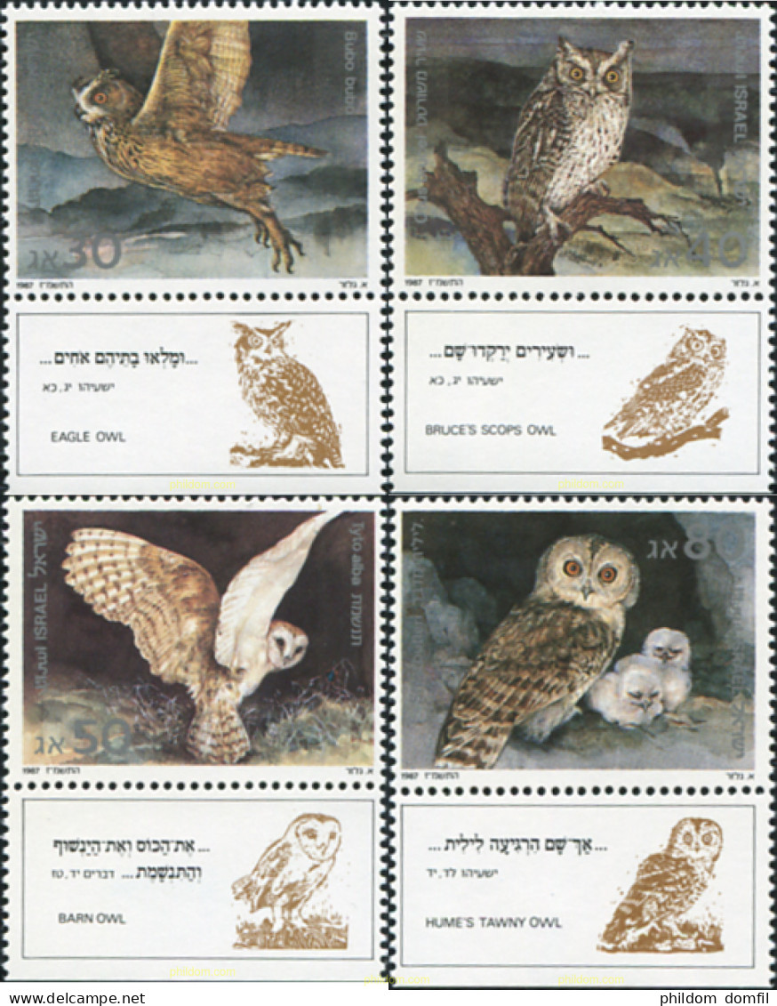 328356 MNH ISRAEL 1987 RAPACES NOCTURNAS - Neufs (sans Tabs)