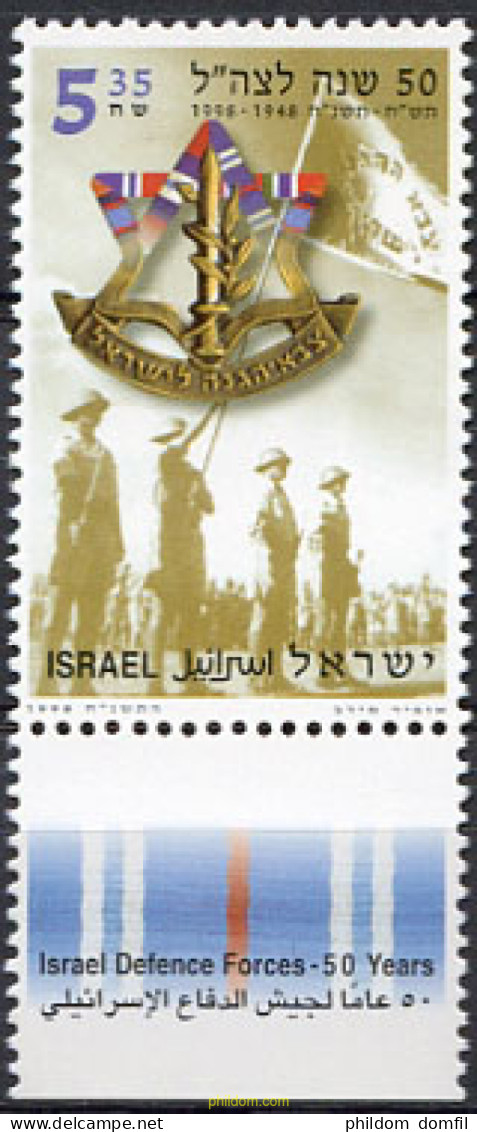 328612 MNH ISRAEL 1998 50 ANIVERSARIO DEL EJERCITO ISRAELITA - Ungebraucht (ohne Tabs)
