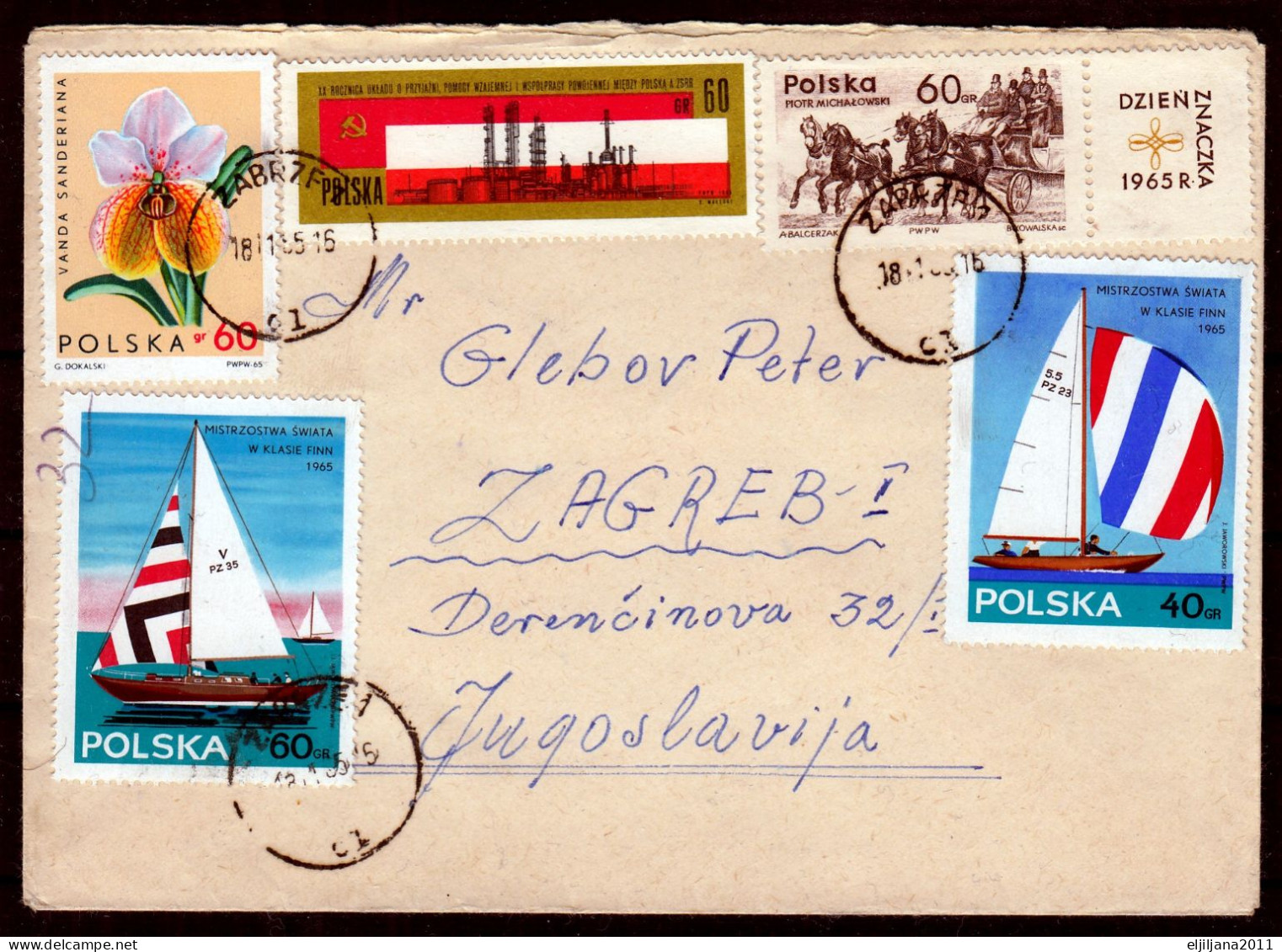 ⁕ Poland 1965 ⁕ ZABRZE - ZAGREB ⁕ Nice Cover With Stamps - Briefe U. Dokumente