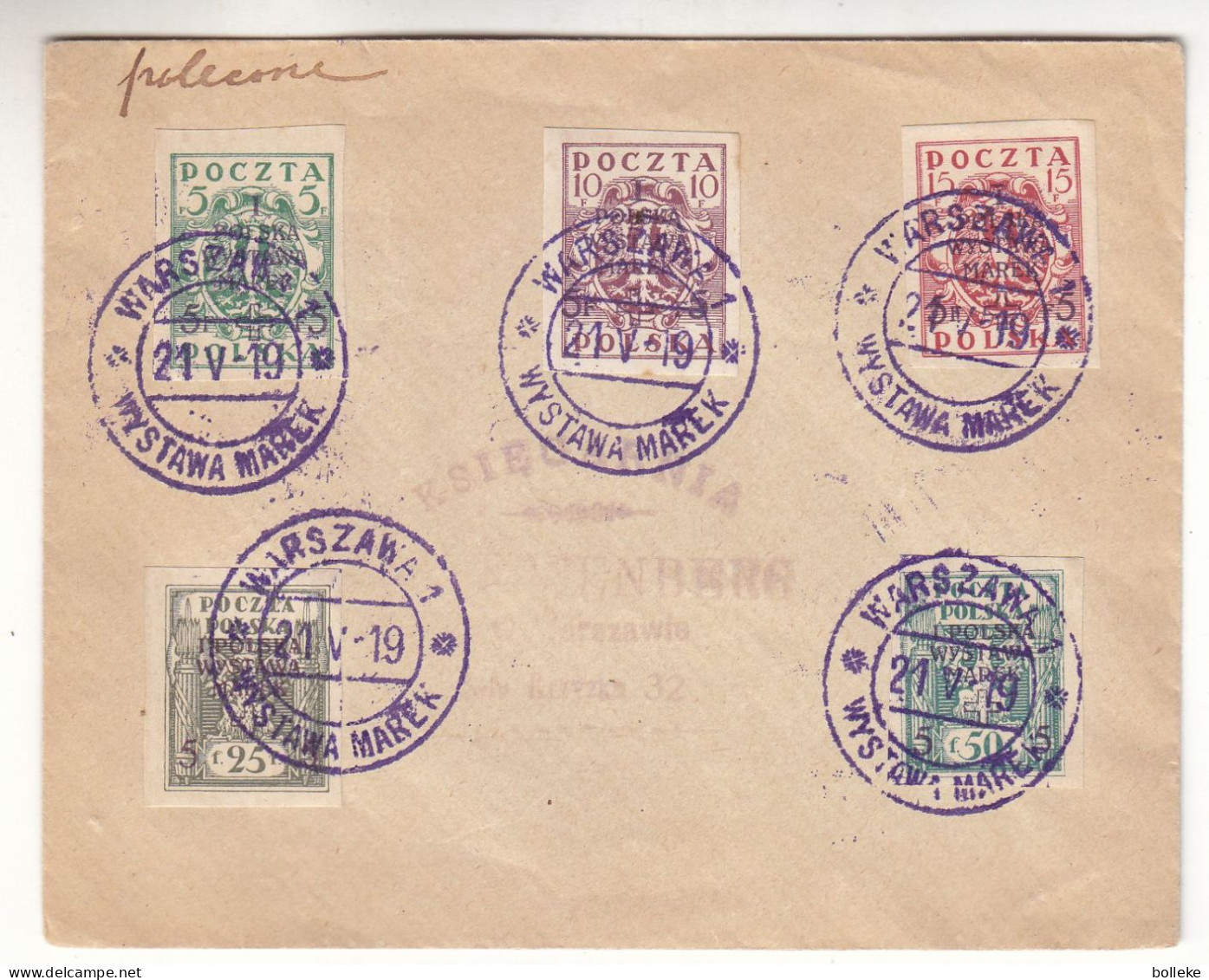 Pologne - Lettre De 1919 - Oblit Warszawa - Valeur 40 € Cat Fischer De ....2008 - Covers & Documents