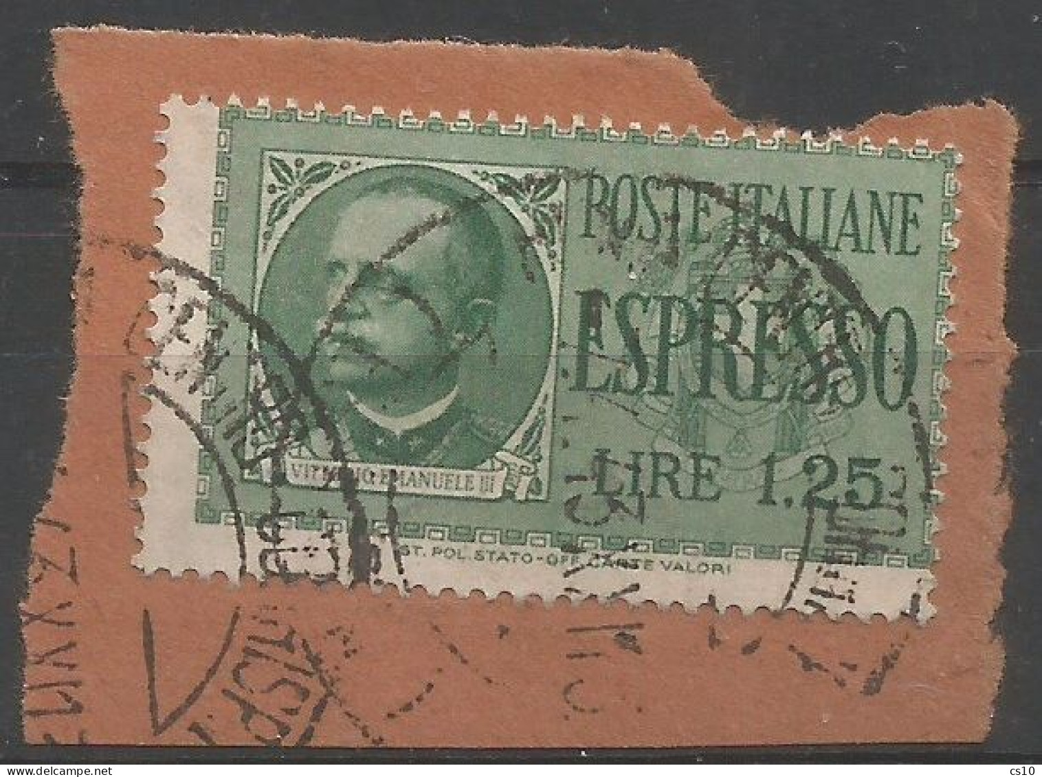 Regno D'Italia 1932 Espresso #15 Usato Su Frammento Del 7/1943 - Bella Varietà Di Dentellatura Spostata Diagonalmente - Express Mail