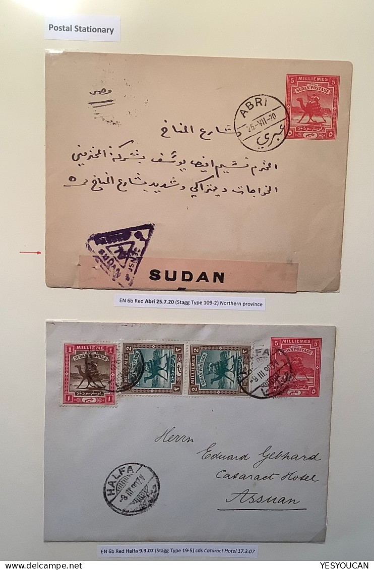 1902-54 Attractive Collection Sudan Postal Stationery Envelopes 21exhibition Pages (cover Camel Egypt Used Mint Censored - Sudan (...-1951)