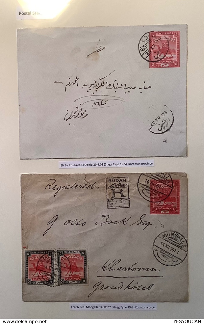 1902-54 attractive collection Sudan postal stationery envelopes 21exhibition pages (cover camel Egypt used mint censored