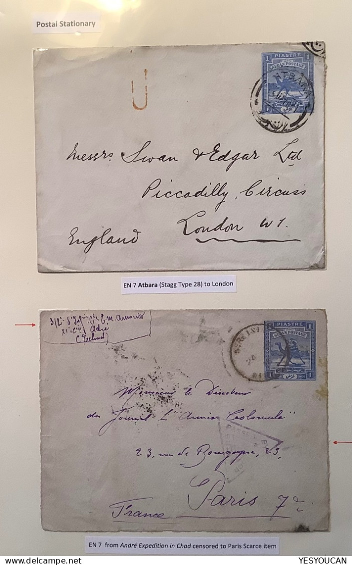 1902-54 attractive collection Sudan postal stationery envelopes 21exhibition pages (cover camel Egypt used mint censored