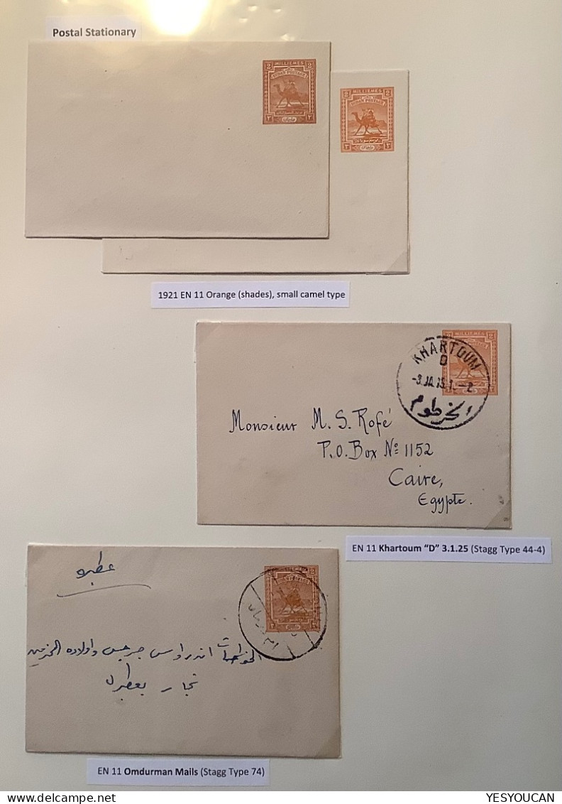 1902-54 attractive collection Sudan postal stationery envelopes 21exhibition pages (cover camel Egypt used mint censored
