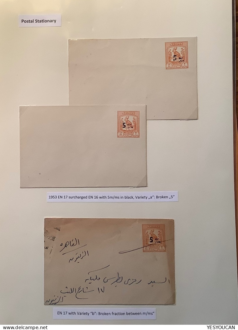 1902-54 attractive collection Sudan postal stationery envelopes 21exhibition pages (cover camel Egypt used mint censored