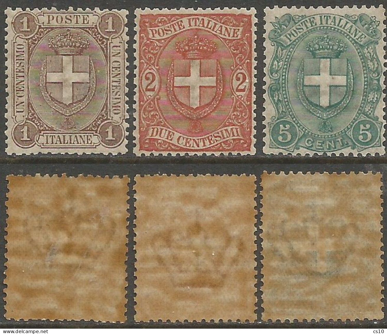 Italy Kingdom Umberto I° - 1896/97 Stemma Savoia Coat Of Arms - Sassone # 65/67 MNH ** - OPTIMAL CENTERING - Neufs