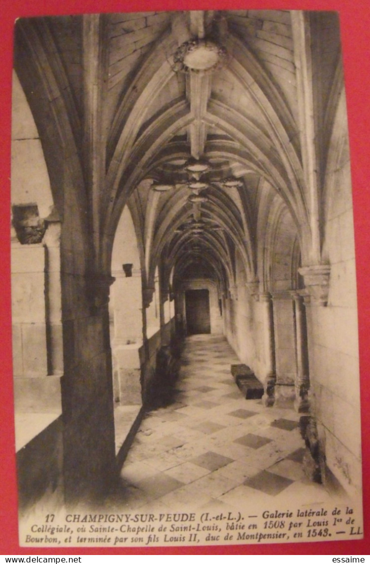 Carte Postale Indre Et Loire 37. Champigny Sur Veude. Galerie Latérale De La Collégiale - Champigny-sur-Veude