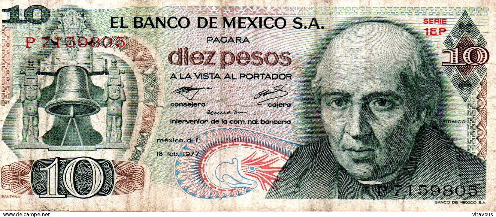 MEXIQUE Billet Banque Banknote 10 PESOS - Mexique